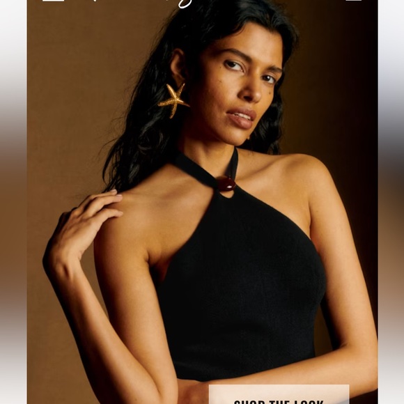 Sezane Maille Luce Top Patterned Knit Crop Halter tank  Black Medium NEW NWT - Picture 1 of 13